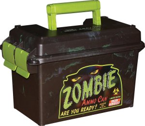 MTM Case-Gard AC50Z Ammo Can 50 Cal Polypropylene Black Zombie Green