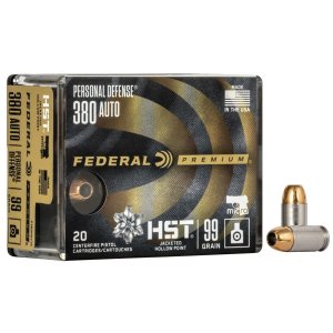 Federal P380HST1S 380 ACP 99gr HST JHP 20 Rounds per Box