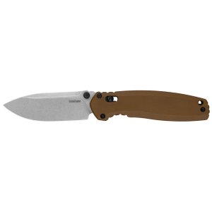 Kershaw 2052 Broadside 3.5" Drop Point Plain Blade Brown Handle