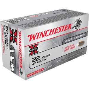 Winchester Ammo X22H1 Super X 22 Hornet 45 gr 2690 fps Jacketed Soft Point (JSP) 50 Bx/10 Cs