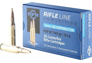 Prvi Partizan PP708 7mm-08 Rem 140gr PSP BT Rifle Ammo 20/Box