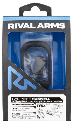 Rival Arms RARA70G121A Black Anodized Aluminum Magwell Gen5 Glock 17/22/34/35