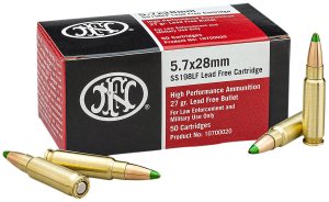 FN America 10700020 5.7x28mm 27gr JHP Lead-Free 50 Rounds