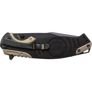 Smith & Wesson M&P Drop Point Folding Knife Liner Lock 3 1/2 Blade Black and Tan SWMP13BS