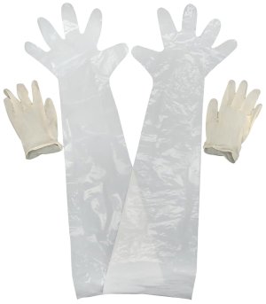Allen 51 Field Dressing Gloves Clear Latex 2 Pack Wrist Shoulder Length