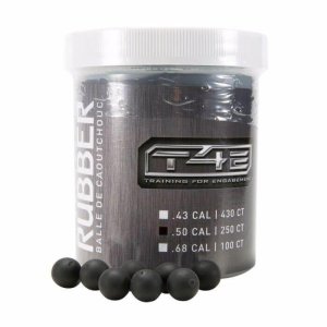 Umarex T4E Rubberball .50 Cal Ammo 250-Ct - Black