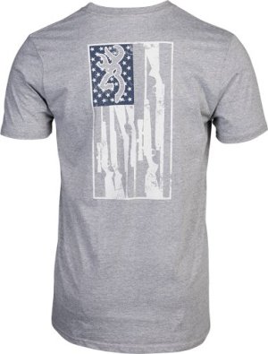 Browning SS T-SHIRT BROWNING LEGACY FLAG HTHR GRAY