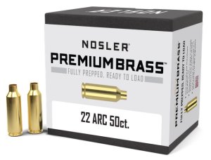 Nosler 10270 Premium Brass 22 ARC, 50ct, Prepped & Deburred Cases