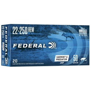 Federal Premium AE22250G 22-250 Remington 50 Grain JHP 20 Rounds