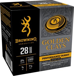 Browning Ammo BGC287 Golden Clays 28Gauge 2.75" 3/4oz 7.5Shot 25 Per Box/10 Case
