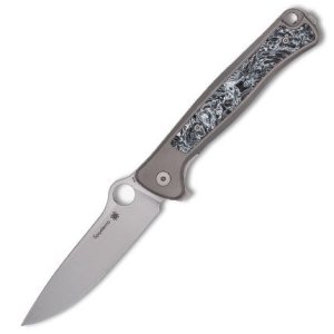 Spyderco C271TIP Slym 3.42" M390 Drop Point Titanium Carbon Fiber Knife