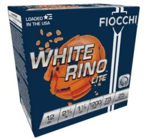 Fiocchi 12WRNL75 Exacta Target White Rino Lite 12Gauge 2.75" 1 1/8oz...