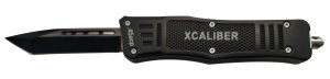 Xcaliber 45A OTF Tanto Knife 3.25in Blade Plain Black Steel Handle