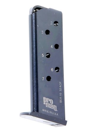 ProMag BER 10 Magazine .32 ACP 7rd Blued Steel for Beretta 3032 Tomcat