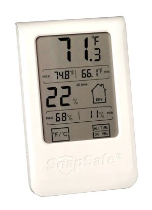 SnapSafe Gray Hygrometer Temperature & Humidity Display