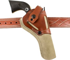 DeSantis 189NJ1QZ0 Wild Hog Leather Holster Ruger Single Six 5.5" Tan