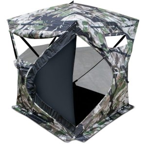 Primos 65112 Full Frontal Ground Blind, One-Way Mesh, Veil Camo, 58"x58"