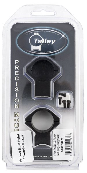 Talley 940700LM 1in Tube Medium 20MOA Scope Mount Rings Black