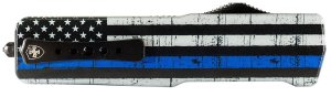 Templar SABTB32 3" D2 Steel OTF Knife, Black/White Blue Line Handle