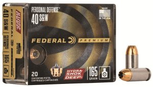 Federal P40HSD1 Premium 40 S&W 165gr Hydra-Shok Deep 20 Rounds