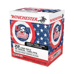 WINCHESTER AMMO 22 LR USA 36Gr Copper Plated HP Rimfire 500rd