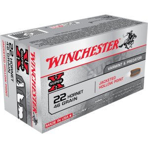 Winchester Ammo X22H2 Super X 22 Hornet 46 gr 2690 fps Jacketed Hollow Point (JHP) 50 Bx/10 Cs
