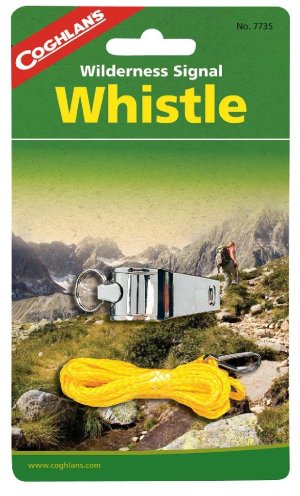 Coghlan's 7735 Wilderness Signal Whistle Nickel Plated Brass with Lanyard