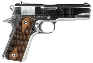 SDS Imports 10100112 1911 A1 Desperado Full Size 38 Super/9mm Luger 9+1 4.25 in Stainless Steel Barrel, High Polished Chrome Serrated Steel Slide, High Polished Chrome Steel Frame w/Beavertail, Turkish Walnut Grips, Pistol