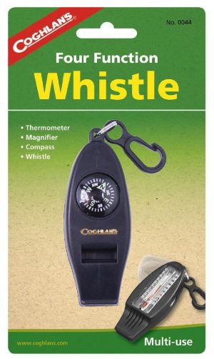 Coghlan's 4-Function Whistle Thermometer Compass Magnifier Clip