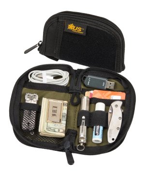 US PeaceKeeper EDC Pocket Organizer 3.5"x6" 1000 Denier Nylon Black/Olive