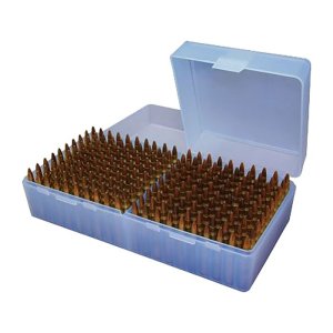 MTM Case-Gard P-200 Series Flip Top Ammo Box 204 Ruger/.223 Rem and Similar Holds 200 Rounds Clear Blue