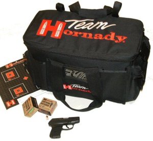 Hornady 9919 Team Range Bag Black Nylon Large Compartment Red Logo