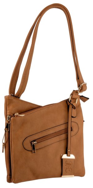 Bulldog BDP032 Cross Body Purse Tan Leather Universal Holster 9.5 in
