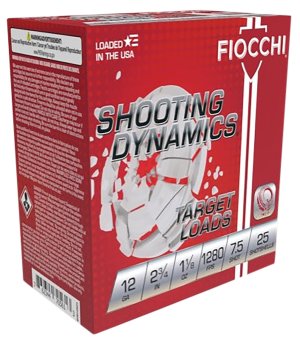 Fiocchi Shooting Dynamics Shotshells 12 ga 2-3/4 1-1/8oz 1280 fps #7.5