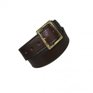 Boston Leather 1 3/4 Lined Garrison Belt Brown Size 40 Gold Buckle