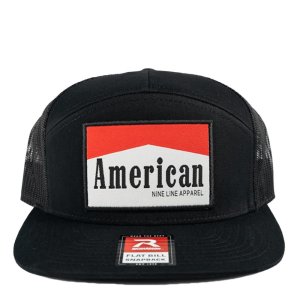 Nine Line Apparel American 7-Panel Richardson Trucker Hat Black