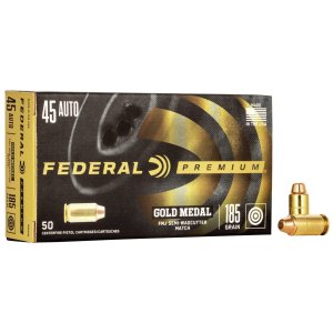 Federal Premium GM45B 45 ACP 185 Grain FMJ-SWC 50 Rounds