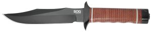 SOG Bowie 2.0 S1TL Knife 6.4 In AUS8 SS Blade TiNi Leather Handle