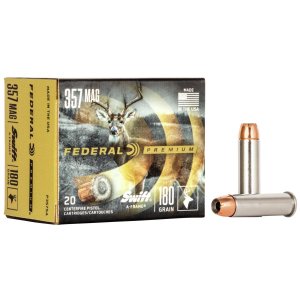 Federal P357SA Premium Hunting 357 Mag 180 gr Swift A-Frame (SWFR) 20 Per Box/10 Cs