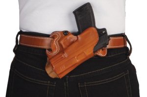 DeSantis 067TAB2Z0 Small of Back Holster RH Leather for Glock 17/19