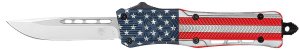 CobraTec Knives CTK1 OTF Knife American Flag 3 In Drop Point Blade