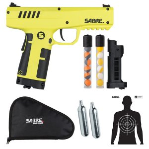 Sabre S-2-GEL-TQ Compact Launcher, Red Pepper, UV Dye, Teargas, 3-N-1 Formula, 75' Range