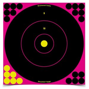 Birchwood Casey 34027 Shoot-N-C Reactive Target Black/Pink Self-Adhesive Paper Air Rifle 5 Targets