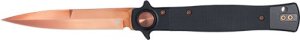 CobraTec Stiletto Button Lock G10 Knife Folding Blade Black/Rose Gold