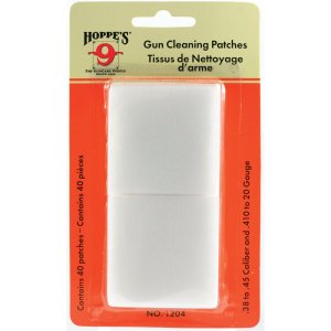 Hoppe's 1204 Gun Cleaning Patches 38-45 Cal 410-20 Gauge 40 Count