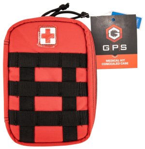 GPS Medical Concealed Red Case Compact First Aid Organizer Kit