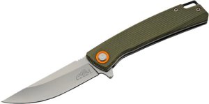 SZCO Micarta D2 Steel Folder 4 In Blade Moss Green Handle