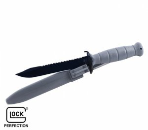 Glock Field Knife 6-1/2 Clip Point Blade Black Grey with Saw Bulk