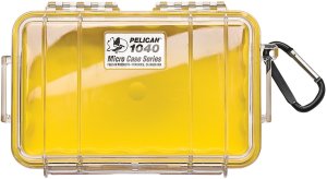 PELICAN 1040-027-100 Micro Case Yellow/Clear 7 In Hard Case