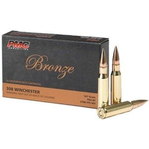 PMC Bronze 308 Winchester 147gr Full Metal Jacket Boat Tail 20 Box